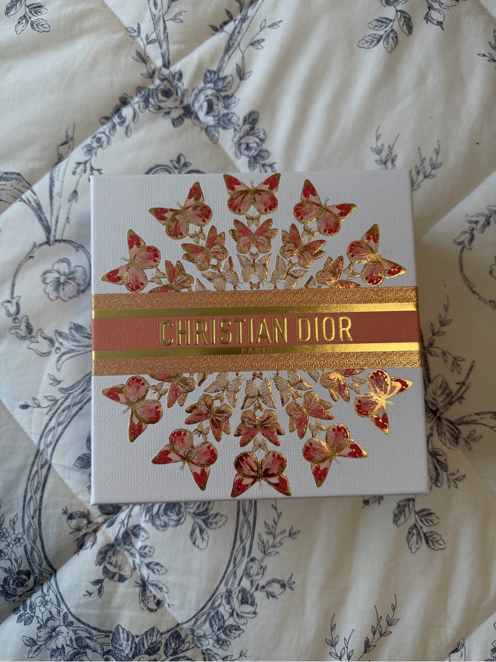 Christian Dior Decorative Gift Box with Gold & Pink Accents